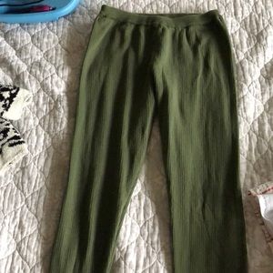 army green textured tights